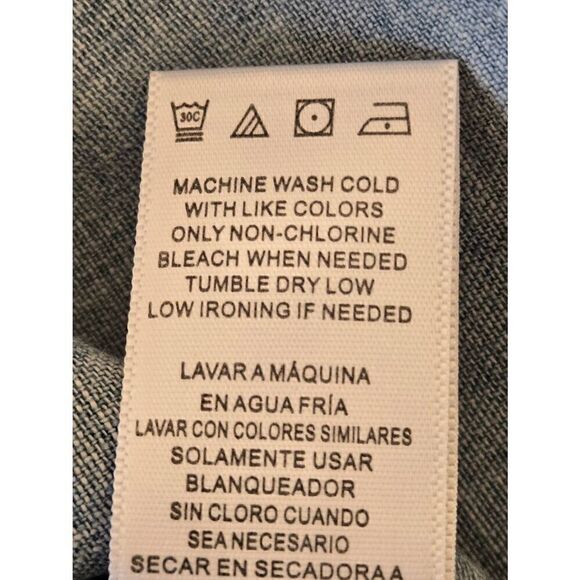 Billy T Lila Shirtdress Womens Denim Chevron Button Front Blue Dress Small - Picture 11 of 12